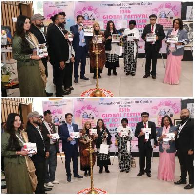 Brochure of Paintings and Calendar 2025 Unveiled at 13th Global Festival of Journalism & AVGC Noida 