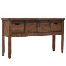 Console Table Solid Fir Wood 131x35.5x75 cm Brown