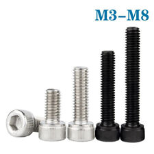 1-50x M3 M4 M5 M6 M8 Hexagon Hex Socket Head Cap Allen Bolt Screw L=4-100mm - CN