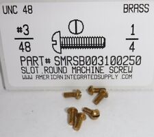 #3-48x1/4 Round Head Slotted Machine Screws Solid Brass (25) - Detroit - US