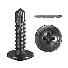 Wensilon (300Pcs)#8×3/4” for Sheet Metal Self-Tapping Screws 410 Black Stainless - Millville - US