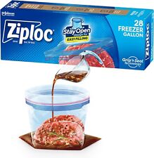 Ziploc Gallon Freezer Bags Food Storage Grip 'N Seal Zip Lock Bags 28 Count Home
