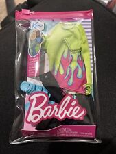 Barbie Fashion Pack Ken Outfit Neon Shirt Flame Black Pants Sandles Brand New