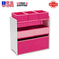 Kids Toy Storage Box w/6 Bin Organizer Shelf Playroom Storage Chest Bookshelves - US