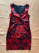 Dress Elegant Red Roses in Black 3D Look Brand Connected Apparel Size 14