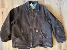 Carhartt Sherpa Lined Sandstone Ridge Coat Men's XXL C61 DKB Dark Brown Detroit