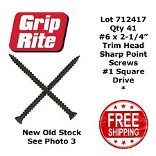 #6 x 2-1/4 TRIM HEAD SCREWS Wood or Sheet Metal #1 SQUARE DRIVE (41) 712417 - Okatie - US"