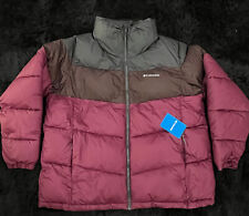 Columbia Puffect Color Blocked Jacket Marionberry/New Cinder/Shark Women Sz 1X