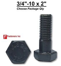 3/4-10 x 2" Grade A325 Structural Hex Bolt Plain Black Finish Type 1 Heavy - Redding - US"