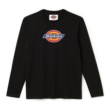 Dickies Jersey Brand Logo Print Black Long Sleeve Shirt