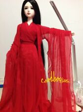 1/6 1/4 1/3 BJD Doll Clothes Solid Red Archaic Bride Outfit Festive DZ LUTS AOD