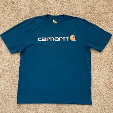 Carhartt T-Shirt Men's XL Blue Original Fit Short Sleeve Workwear Logo