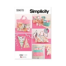 Simplicity S9670 Pattern Sewing Room Accessories Scissor Case Tote Apron Bins