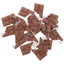 20 Pcs Plastic Resin Chocolate Pendant Food Jewelry Charms Accessories