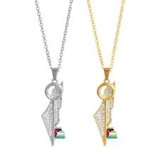 Palestine Map Key Gold Plated Necklace Unique Design Pendant Chain Jewelry Gift