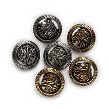 5pcs Retro Lion Metal Buttons Clothing Sewing Crafts Accessories Headband Decor