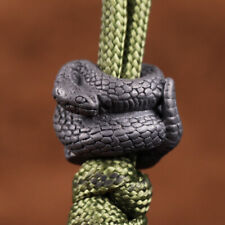 EDC Black Snake Paracord Knife Beads Lanyard Brass DIY Rope Pendant Accessories