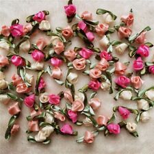 Artificial Satin Rose Flower DIY Wedding Decor Craft Sewing Accessories 100Pcs