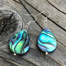 Retro Creative Abalone Shell Drop Earrings Silver Plated Women Girl Jewelry Gift