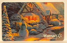 WalMart Christmas Kinkade Warm & Cozy Cottage Snowman 2012 Gift Card FD-30158