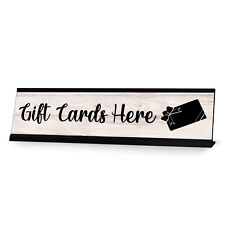 Signs ByLITA Gift Cards Here Graphic Black Frame, Desk Sign (2x8)"