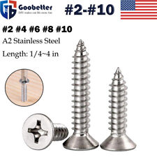 #2-#10 Phillips Flat Countersunk Head Self-tapping Wood Screws Stainless Steel - Ontario - US