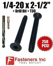 (Qty 250)1/4-20 x 2 1/2Torx Trailer Flooring Floorboard Screws + DRILL BIT+T30 - Redding - US"