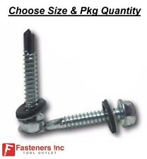 Hex Rubber Neoprene Washer Head Self Drilling Screws Roofing Siding Zinc Plated - Redding - US