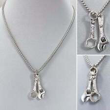 Wrench Contractor Construction Mechanic Tools Charm Stainless Steel Necklace