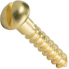 #2 x 3/8 Brass Round Head Wood Screws Slotted Drive Qty 100 - West Hempstead - US"