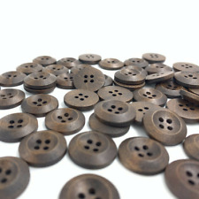 50X Brown Wooden buttons 4-Hole Flat Button for sewing Craft Accessories 18mm