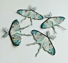 Butterflies 4 pcs set Luna Moth Wing Embroidered Patches