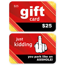 50 QTY A-hole Bad Parking Prank Cards Look Like a Real Gift Card!