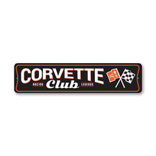 Chevy Corvette Club Metal Sign Chevrolet Automotive Car Man Cave Sports
