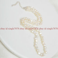 Small 4-5mm Real White Freshwater Baroque Pearl Jewellery Necklace 18 Inches