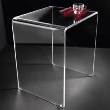 Tavolino Comodino Alzata Design Plexiglass trasparente 35x30x35H Spess 6mm