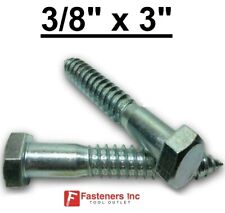 (Choose Qty) 3/8 x 3" Zinc Plated Hex Head Lag Bolt Screws A307 - Redding - US"