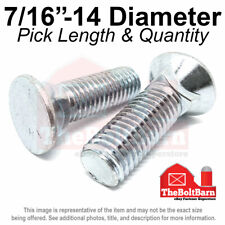 7/16-14 #3 Flat Round Head Grade 5 Plow Bolts Zinc COARSE (Pick Length & Qty) - Cleveland - US"