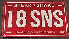 NEW Unused STEAK N SHAKE, I 8 SNS License Plate Style GIFT CARD No Cash Value