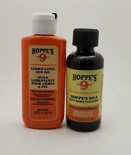 Hoppe's Gun Cleaning Bundle, #9 Solvent 2oz and Lube Oil 2.25oz