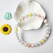 40pcs 14mm Diameter Color Plated Double Layer Beads for DIY Accessories