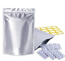 Smell Proof 50 pcs Mylar Bags 1 Gallon w/ Oxygen absorbers 500CC Food Storage
