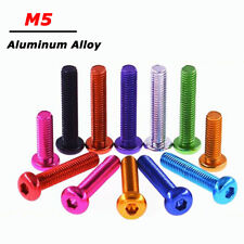 M5 Aluminum Pan / Button Head Socket Cap Screw Alu Hex Allen Bolt Anodize Colors - CN