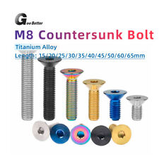 M8 Titanium Flat Head Countersunk Bolts Screws 15/20/25/30/35/40/45/50/60/65mm - CN