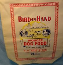* LOT of 5 - Vintage - 25 lb - WONDER DOG FOOD Bags - C O NOLT - Bird-in-Hand Pa