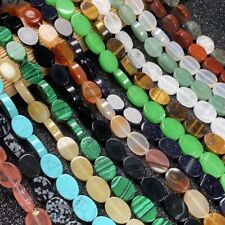 Natural Flat Oval GemStone Loose Beads for Jewelry Making DIY Accessories 15''