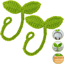 Crochet Accessories, 2PCS Knitted Leaf Sprout, Handmade Cute Funny Gifts, as DIY