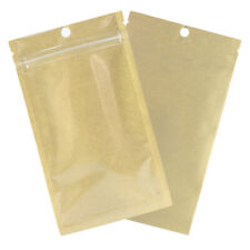 100pc Laminated Back Kraft Clear Front Zip Lock Bags 12x20cm 4.75x7.75in