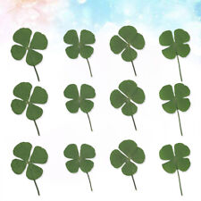 12 Pcs DIY Craft Crafts Four Leaf Cloverleaves Pendant Accessories