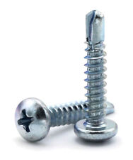 #14 Self Drilling Screws - Zinc Plated Steel Phillips Pan Head TEK - Select Size - Sayreville - US